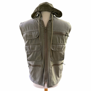 Banana Republic Safari Olive Army Green Small Photography Vest Vintage Utility